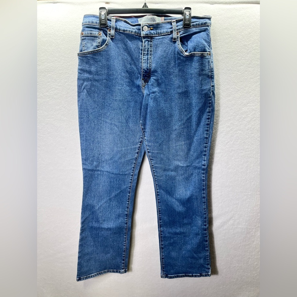 Levi’s 550 Relaxed Boot Cut‎ Jeans Womens 14 Plus Blue Denim Stretch Comfy 2520